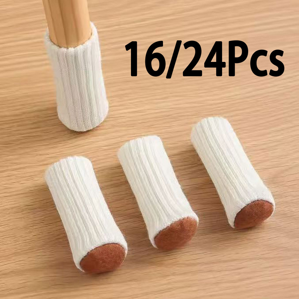 Furniture Hardware Feet - 16/24 Stück Stuhlbeinsocken, gestrickte Möbelfuß-Bodenschoner, rutschfeste