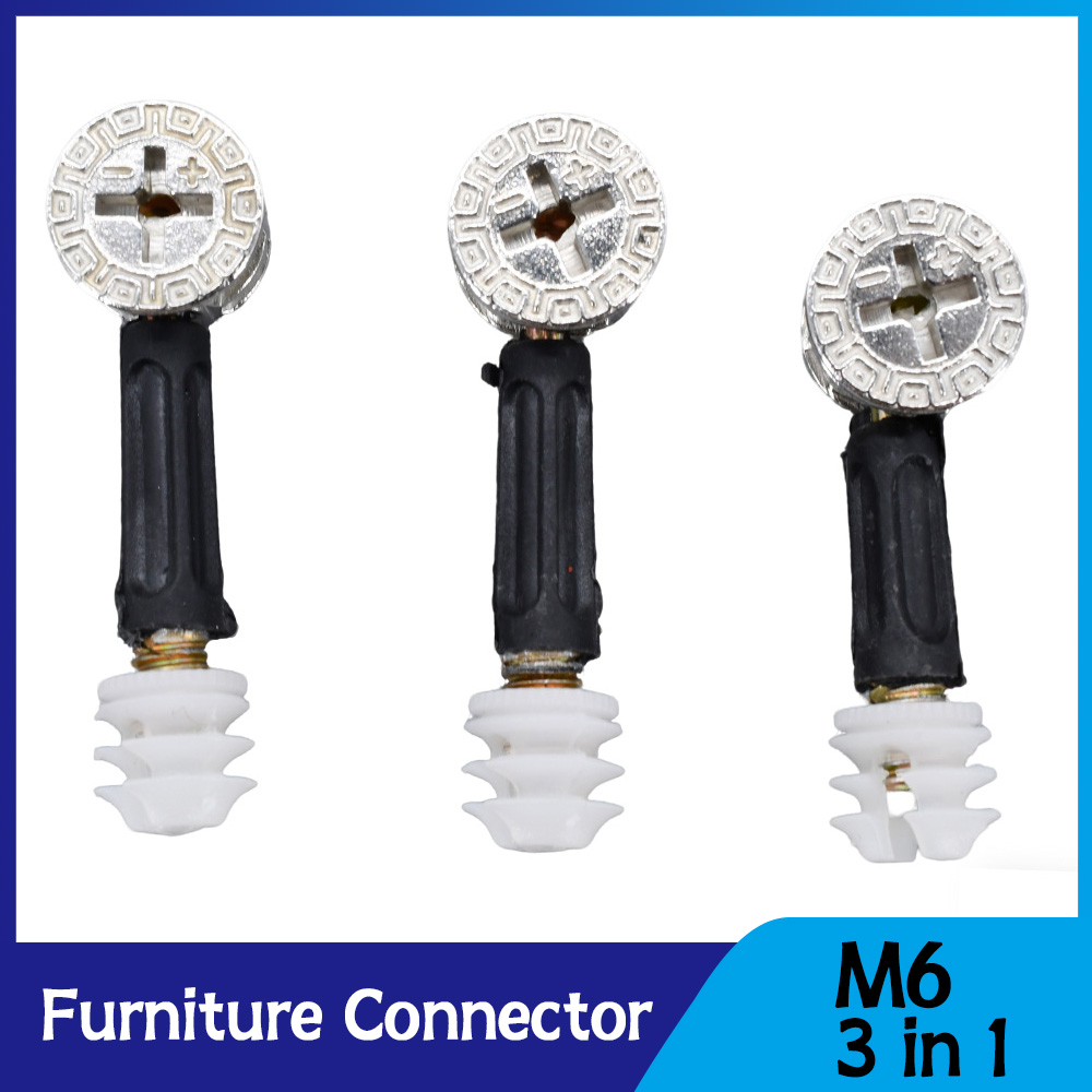Furniture Hardware Cam Lock - Möbelbeschläge 3-in-1-Verbindungsstück M6 Schrauben- und Muttern-Set