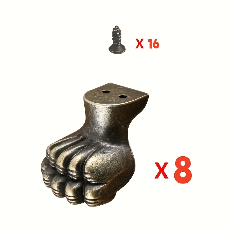 Furniture Hardware Antique - 8 Stück antike Messing-Schmuckfüße, Schrankbeschützer für
