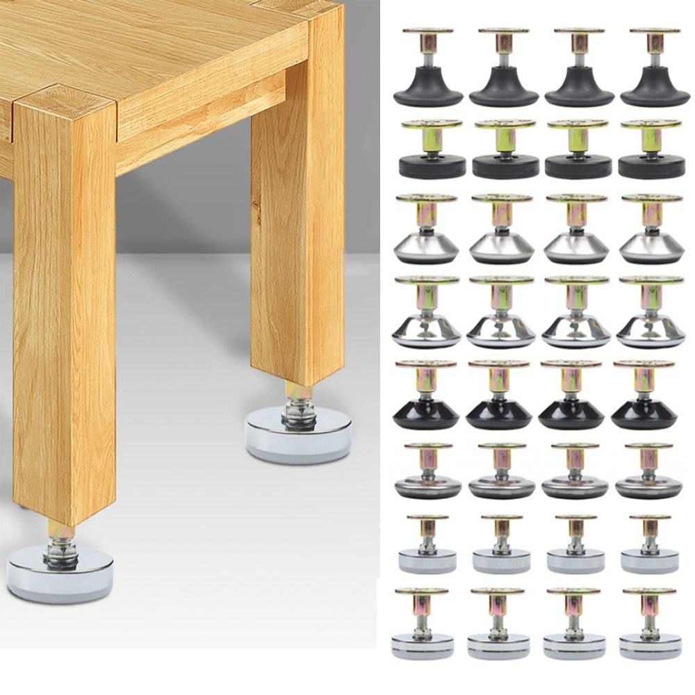 Furniture Leveling Hardware - 4 Stück verstellbare Möbelstützbeine, einschraubbare Basis,
