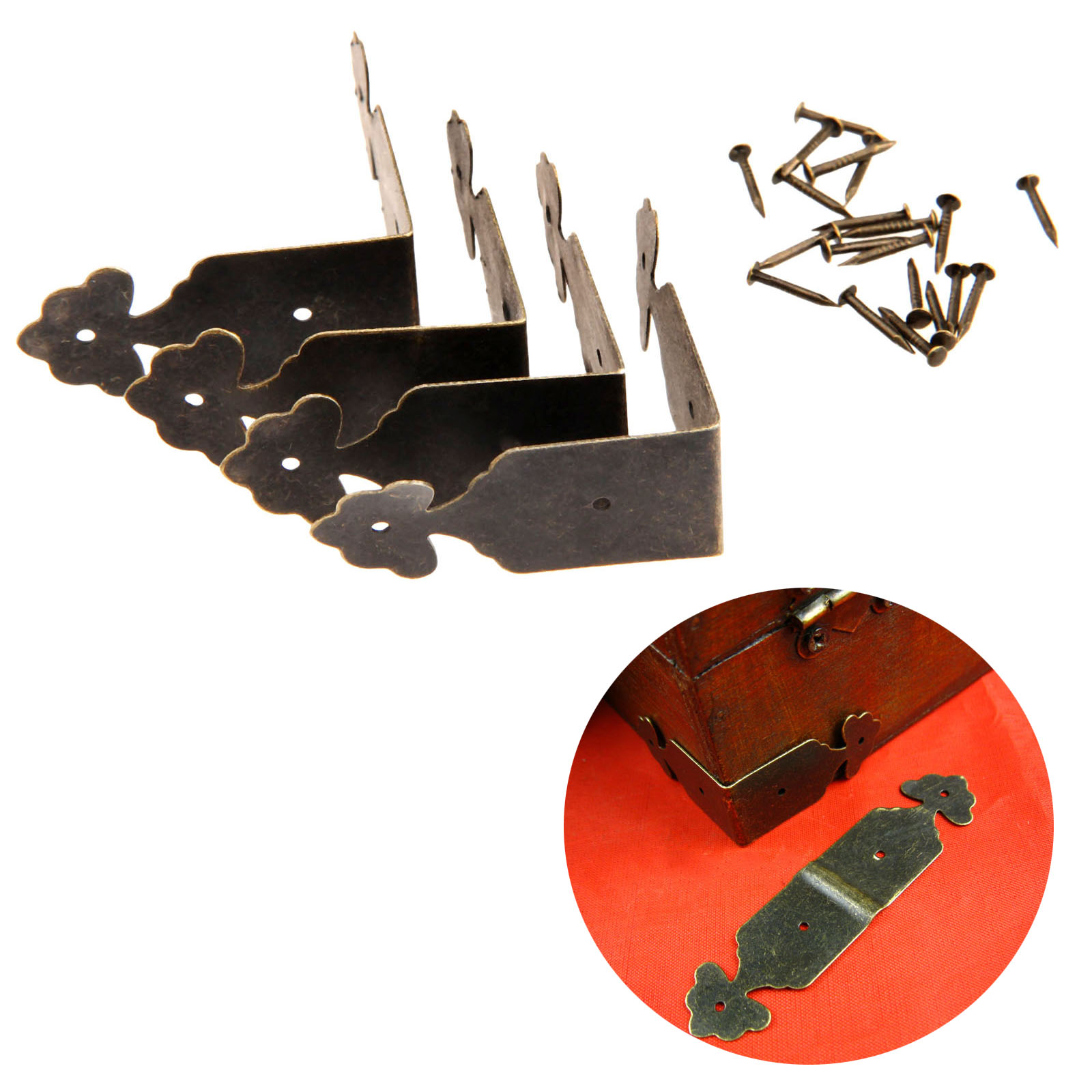 4 stücke Dekorative Ecke Prote – Furniture Hardware Antique Bewertung und Preis