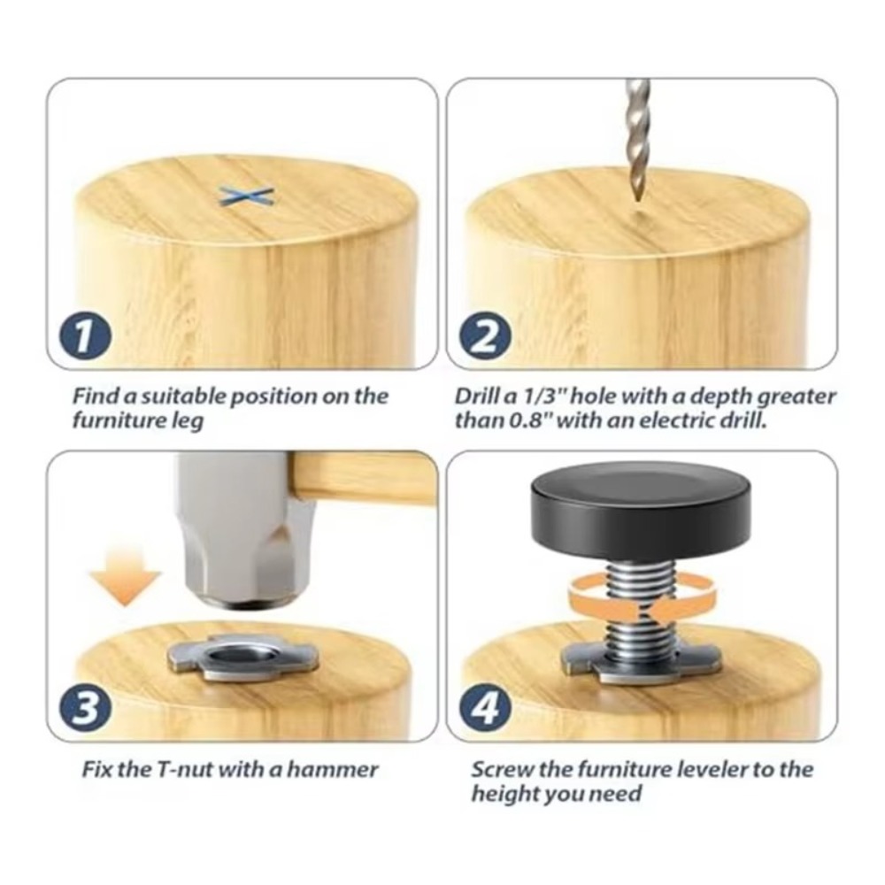 8 Stück Neue Verstellbare Möbe – Furniture Leveling Hardware Bewertung und Preis